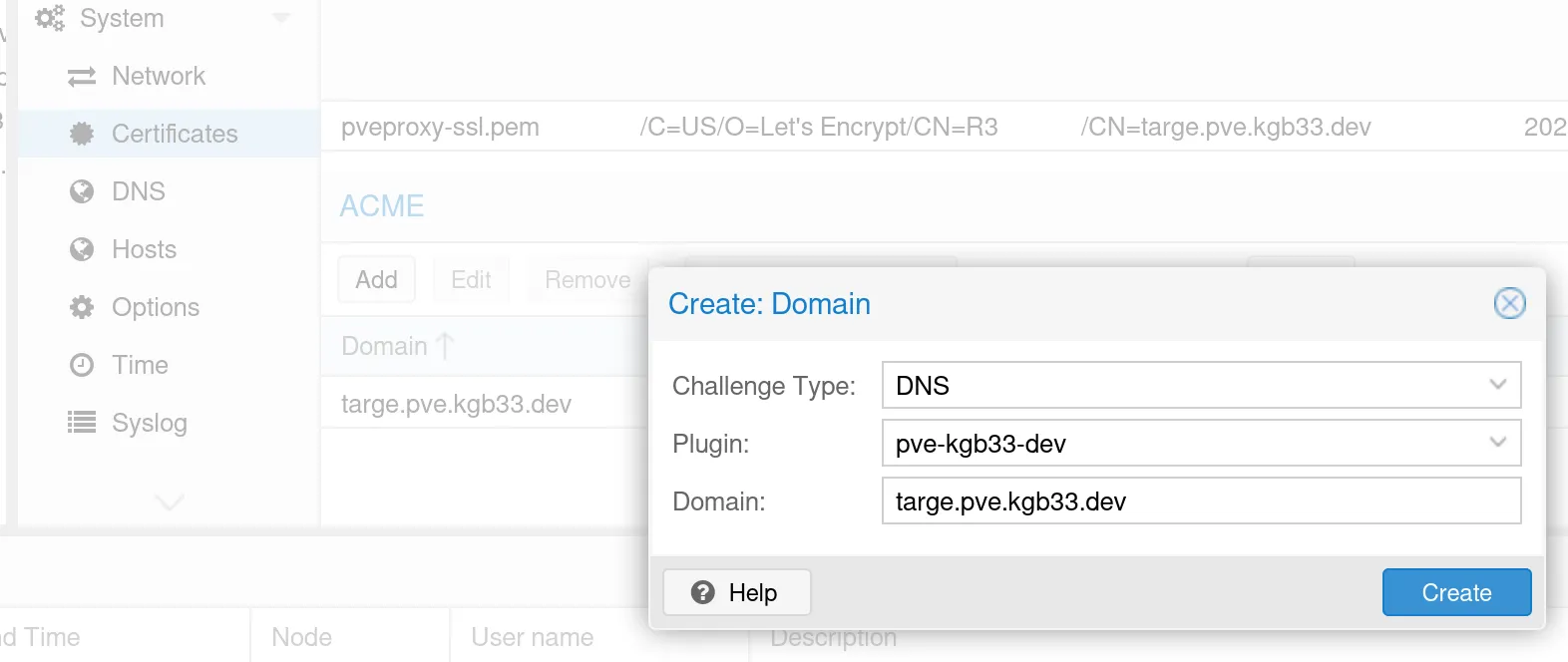 Create: Domain